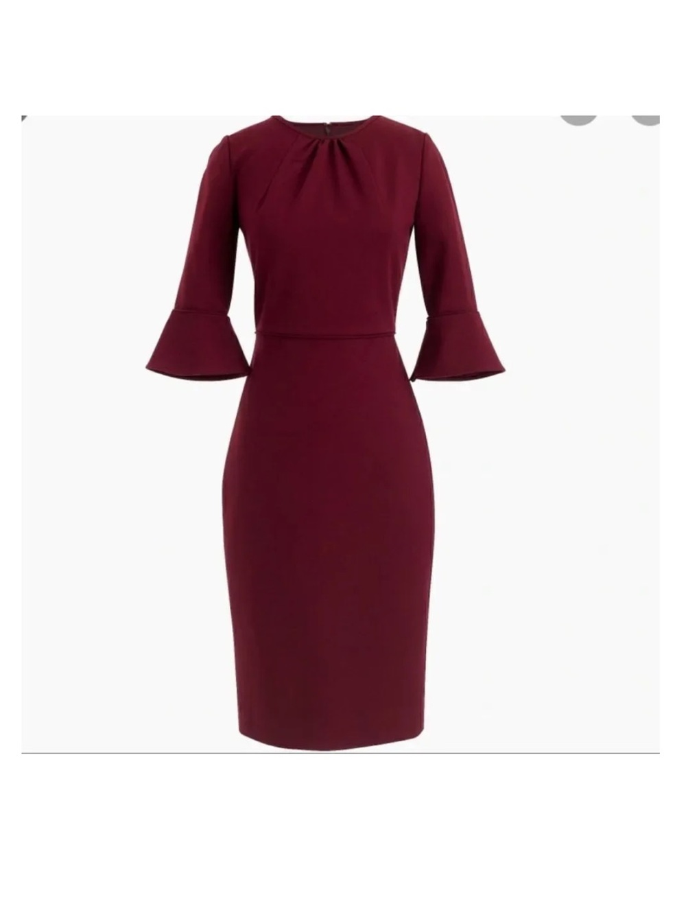 J. Crew Bell Sleeve Sheath Dress Dark Cranberry